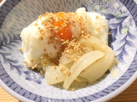 温泉卵と玉ねぎの味噌煮♪(୨୧ᵕ̤ᴗᵕ̤)